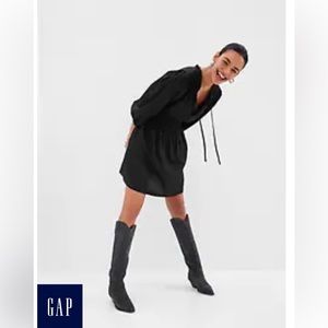 Women’s Gap Black Smocked Waist Puff Sleeve Mini Dress XXL NWOT